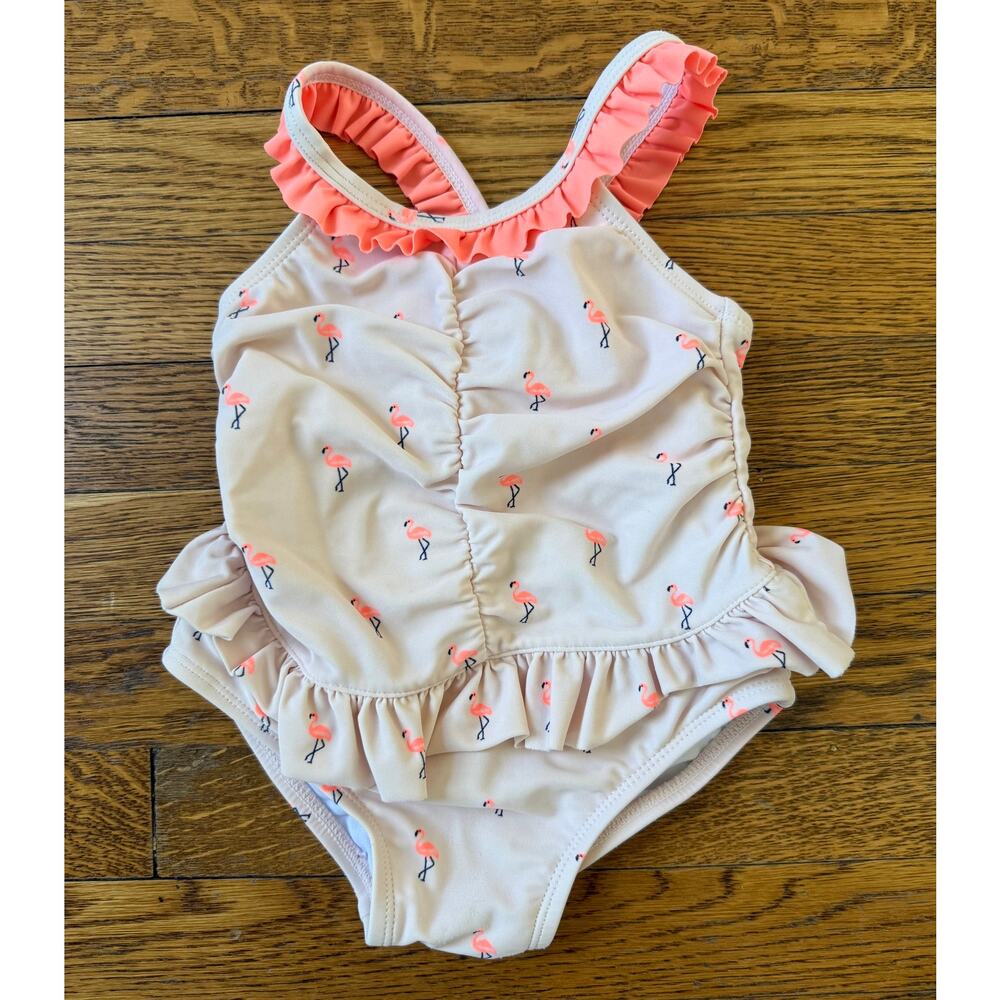 Janie and Jack Girls' Flamingo Swimsuit Size 12-18m